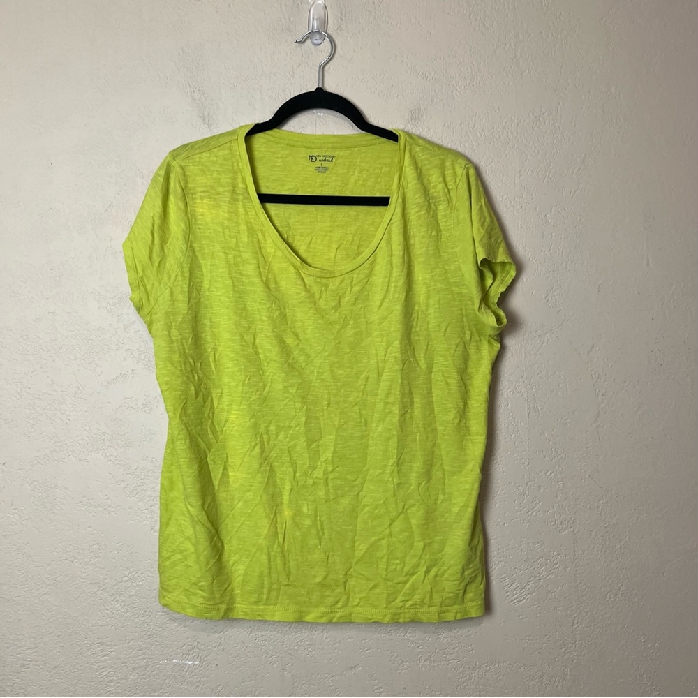 5/$30 New directions weekend women short sleeve‎ classic comfort green top large - Picture 15 of 16